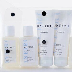 Oneiro Sunchasers Ready, Go Kit!Body Milk & Wash, Shampoo, Conditioner & Bag NWT